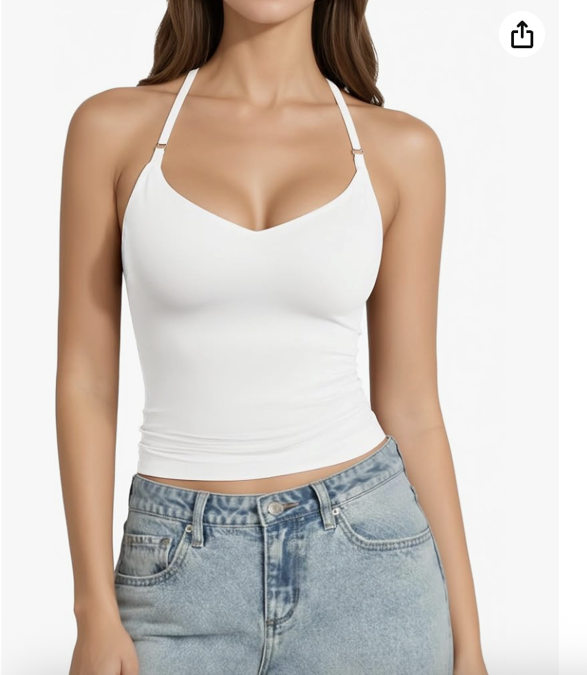 White halter tank top