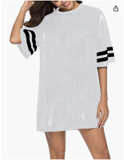 PORRCEY white sequin jersey dress