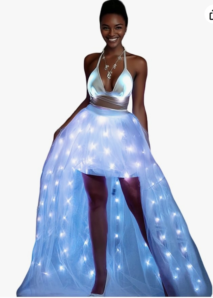 Light-up high-low tulle skirt