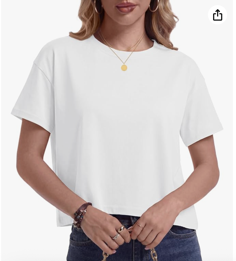 NOMUI cropped white cotton T-shirt