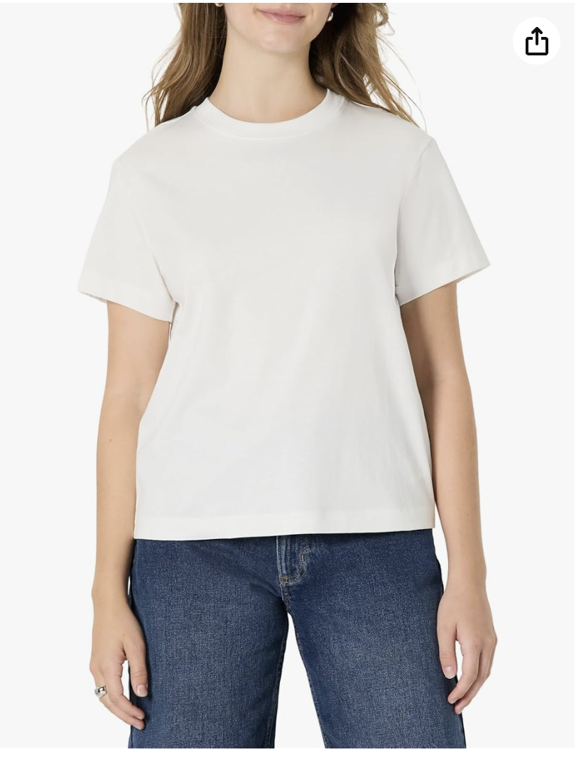 Relaxed-fit white cotton crewneck T-shirt