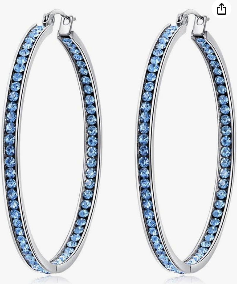 CiNily baby-blue crystal hoop earrings
