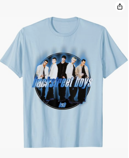 Baby-blue Backstreet Boys Group Circle T-shirt