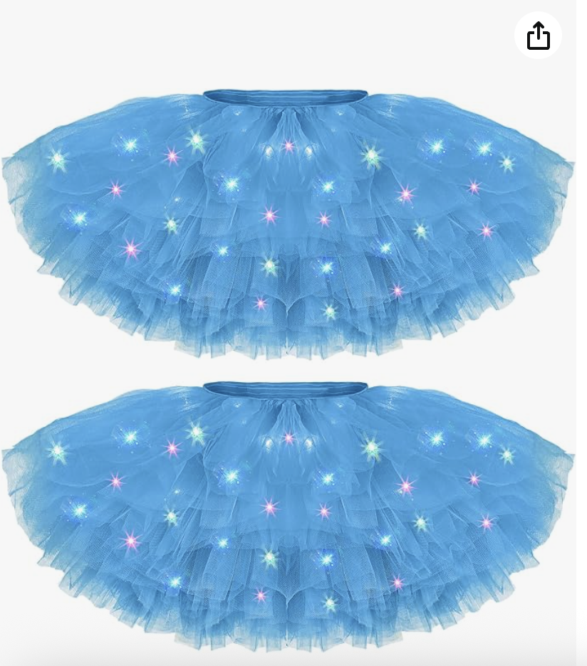 Short blue LED tutu