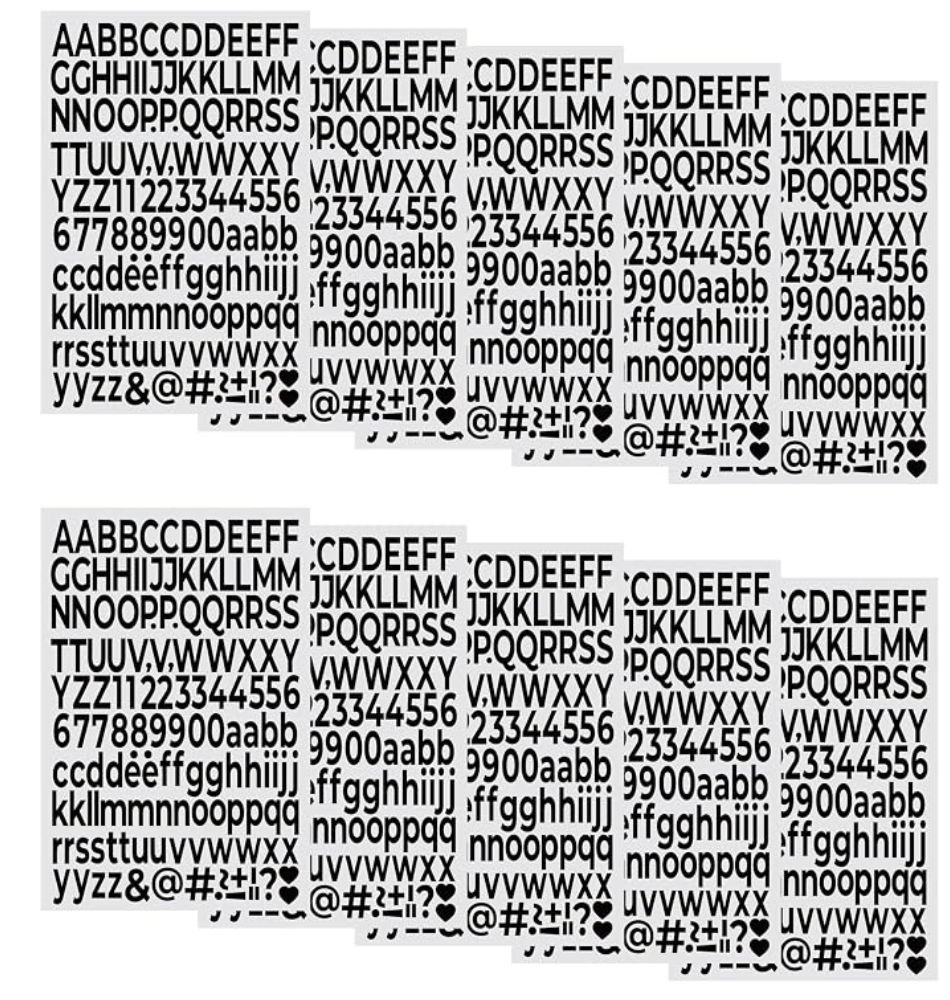 HiTransfer small black iron-on alphabet and number stickers