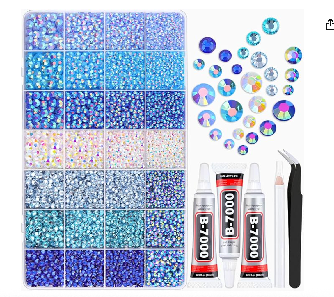 Blue mixed rhinestone kit