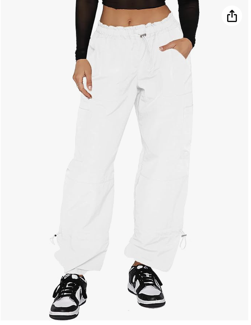 Oversized white cargo pants